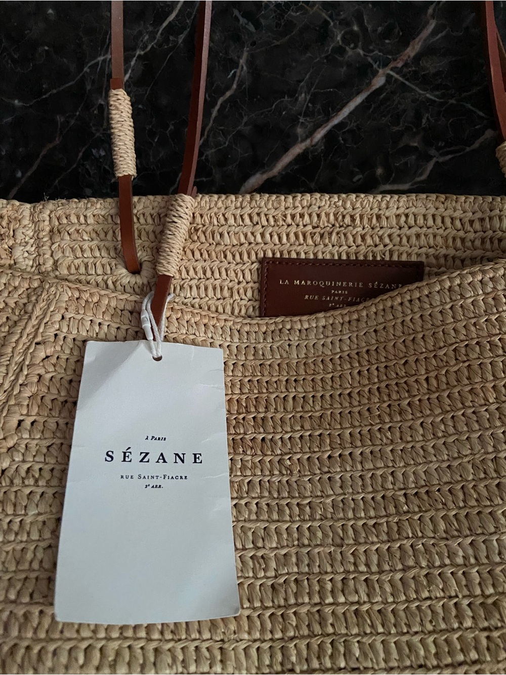 SEZANE RAFFIA PALOMA BASKET TOTE BAG ⚜️ - Picture 6 of 16